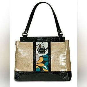 Miche Prima Lynnette Cream & Black Reptile Skin Pattern & Floral Shell